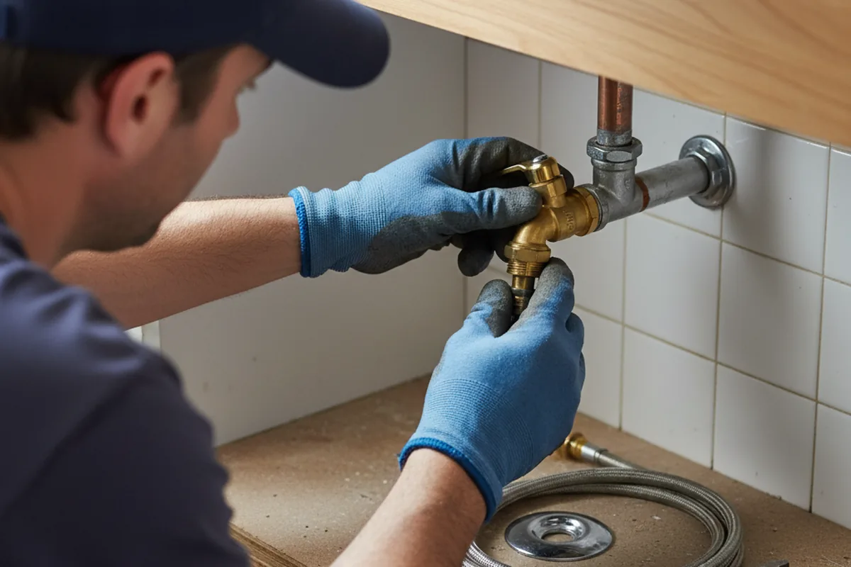 Shutoff valve and fitting work during Burst Pipe Repair in Mormon Lake